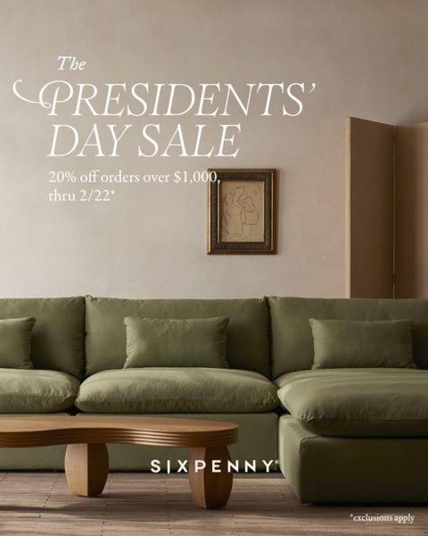 holiday sale, presidents day promotion, furniture sale, home decor sale, seasonal discount, sale promotion, lifestyle, luxurious, calm, neutral, green